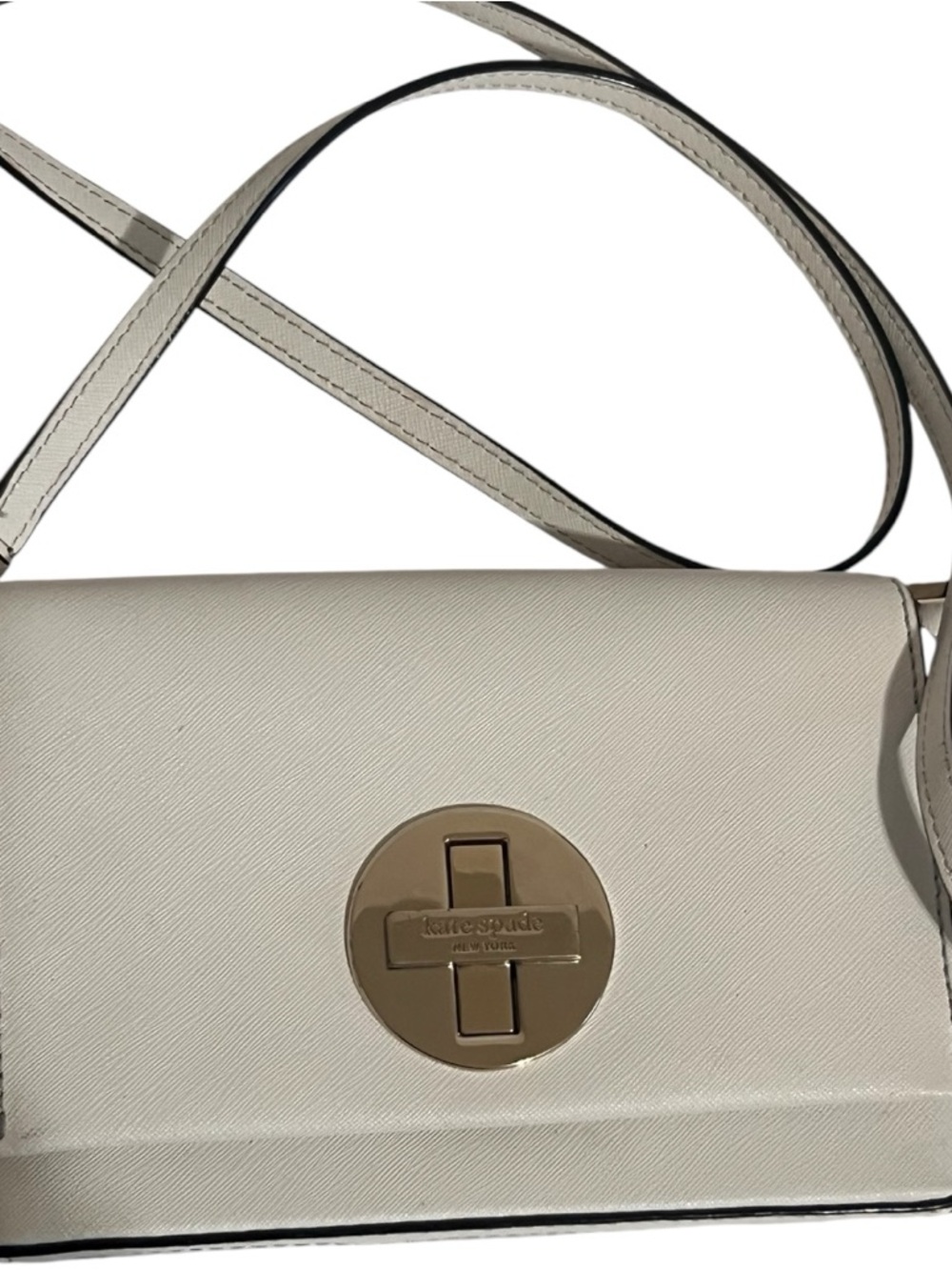 kate spade Cream Crossbody with Gold-Tone Turn Lock colorful lining